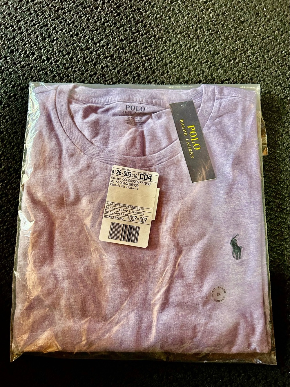 Polo Ralph Lauren Men's Lavender Short Sleeve Classic Crew Neck Tee